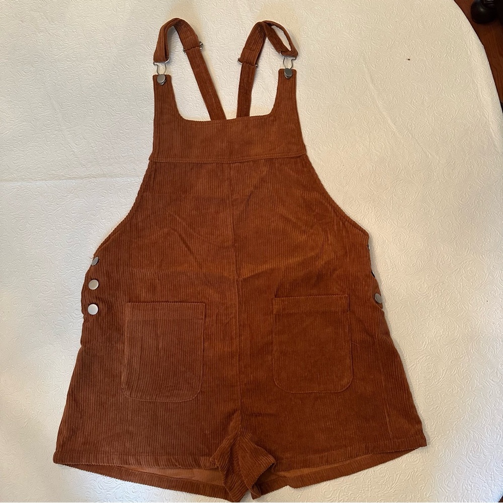 Hope Isabella Santa Rosa Beach Corduroy Short Overalls Romper M